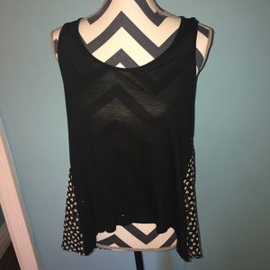 H.I.P. black tank, hearts on back (SIZE M)